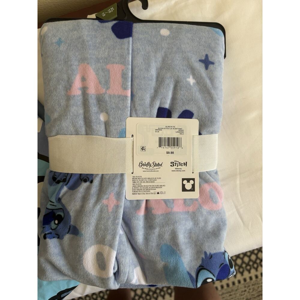 Disney Stitch Plush & Pajama Set Blue Sleepwear Lounge Bundle Gift - Picture 9 of 9